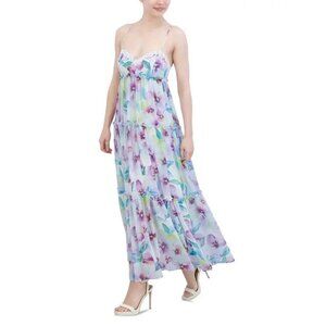 BCBGMaxAzria NWT Floral Ruffle Tiered Maxi Dress size 8